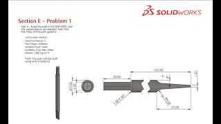 Solidworks CSWA Exam Practice  PART MODELLING  Section E  1 [upl. by Ammadis157]