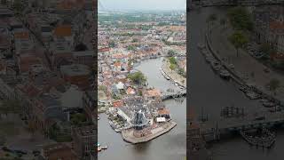 Vertical video Haarlem Netherlands Windmill De Adriaan 1779 Windmill from the 18th century [upl. by Kalli131]