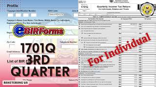 HOW TO FILL OUT 1701Q QUARTERLY INCOME TAX RETURN EBIR FORM 2022 [upl. by Ennahtur221]