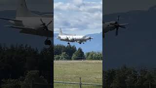 US Navy EP3E Aries Lands at CFB Comox BC Canada [upl. by Riatsila]