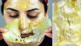 How to Remove Facial Hair  100 NATURAL Home Remedy [upl. by Akinoj]