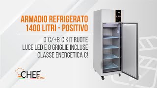 Congelatore Verticale Professionale 700 Litri Mod CHAFEKO7NCL  Chefline [upl. by Ellenej]