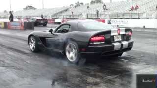 Viper SRT 10 GTS vs Z06  14 mile Drag Race Video  StreetCarDragscom  Road Test TV ® [upl. by Todd]