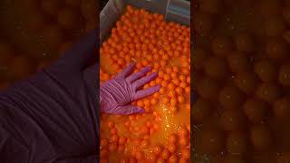 Adding CHEESE BALLS to slime [upl. by Annuhsal]