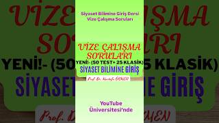 Siyaset Bilimine Giriş Dersi Vize Çalışma Soruları 50 Test25 Klasik [upl. by Love367]