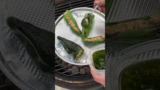 Stuffed and Blistered Hungarian Wax Peppers in Chive Oil foodie bbq peppers [upl. by Ricca]