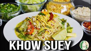 Burmese khow suey recipe  Veg KHOW SUEY Most delicious recipe No Onion No Garlic  Sattvik Kitchen [upl. by Anahir]