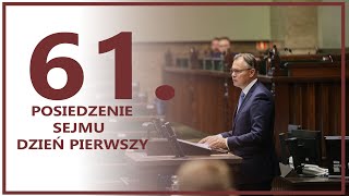 61 posiedzenie Sejmu  dzień pierwszy ZAPIS TRANSMISJI [upl. by Anael]