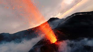 Stromboli Volcano  FPV drone flight through erupting lava [upl. by Phippen]