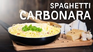 Spaghetti Carbonara  Echt italienisches Rezept auf Deutsch [upl. by Karry]