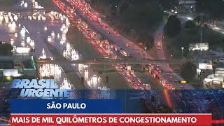 Cidade de São Paulo possui mais de mil quilômetros de congestionamento  Brasil Urgente [upl. by Ettenhoj]