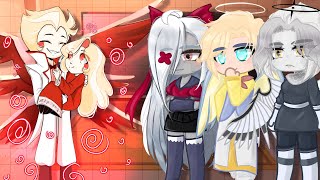 Hazbin Hotel Heaven reacts to Charlie and Lucifer  Gacha React [upl. by Odraner]