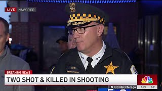 Chicago police provide details on Navy Pier shooting with two shot and killed [upl. by Hildy]