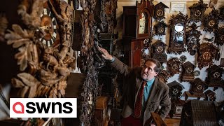 Two brothers with world’s largest collection of cuckoo clocks prepare to put them back  SWNS [upl. by Elisha]