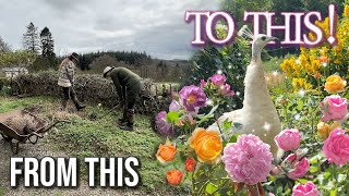 Abandoned Yard TRANSFORMATION Paradise Rose Garden Start to Finish Timelapse  Country House Living [upl. by Kerstin]