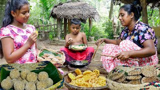 Bakini Kawumtable full of traditional Srilankan sweet ready to be servedvillage kitchen recipe [upl. by Idnahc945]