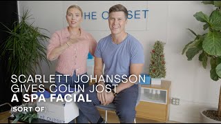 Scarlett Johansson Gives Colin Jost a Spa Facial Sort Of  The Outset [upl. by Eneleuqcaj]