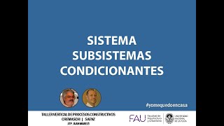 PC1  Clase de apoyo  SISTEMA  SUBSISTEMAS  CONDICIONANTES [upl. by Eeral]