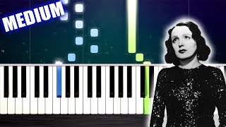 Edith Piaf  Non Je ne regrette rien  Piano Tutorial MEDIUM by PlutaX [upl. by Thirza]