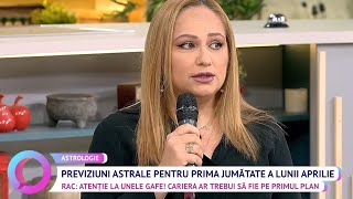 Previziunile astrale pentru prima jumătate a lunii aprilie cu Cristina Demetrescu [upl. by Elinet411]