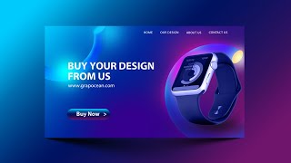 Professional Website Banner Design  Adobe Photoshop Tutorial [upl. by Sekoorb]