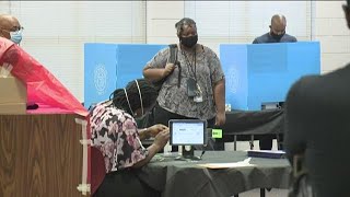 Voters wait at Gwinnett polling places after some locations opened without equipment [upl. by Mallorie]