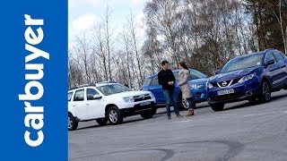 Best 4x4s and SUVs  Nissan Qashqai vs Dacia Duster vs Mazda CX5  Carbuyer [upl. by Airenahs]