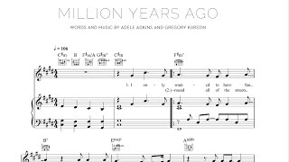 Million Years Ago  Adele Sheet amp Midi Download [upl. by Leinoto]