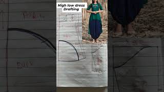 High low dress drafting fashion dressdesign sewing fashion [upl. by Elspet]