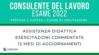 Introduzione corso esame Consulente del Lavoro  Copernico Centro Studi [upl. by Kippie]