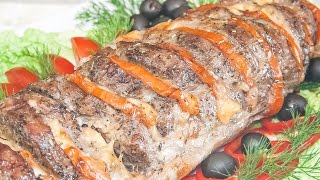 Свинина quotГармошкаquot в духовке с помидорами и сыром Рецепт вкусного сочного мяса на праздничный стол [upl. by Aleira]