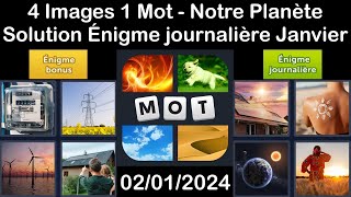 4 Images 1 Mot  Notre Planète  02012024  Solution Énigme Journalière  Janvier 2024 [upl. by Publea]