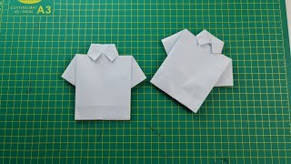 Cara Lipat Origami Baju  BAJU SEKOLAH  kertas A4 [upl. by Siddon259]