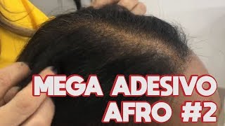 MEGA HAIR ADESIVO EM CABELO AFRO CURTO E RALO [upl. by Rickert]