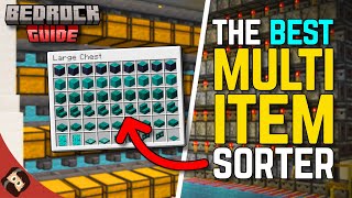 AUTO MultiItem Sorter Storage System  Minecraft Bedrock Guide S3 EP43  Lets Play Survival Guide [upl. by Suhail]