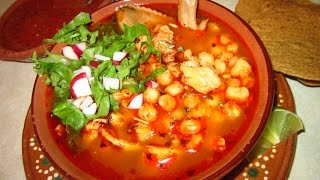 COMO HACER POZOLE ROJO DE POLLO A MI ESTILO  Recetas Aleliamada [upl. by Adnoluy865]