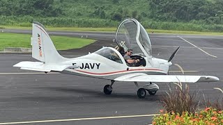 Private Evektor Eurostar SL  FJAVY Taxis Out  Douglas Charles Airport [upl. by Judsen]