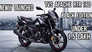 2024 Tvs Apache RTR 160 Full details review Black edition all price mileage features [upl. by Andris666]