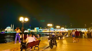 🇹🇷 4K ISTANBUL NIGHT WALKING TOUR  GALATA BRIDGE TURKEY  2024 [upl. by Etyam]