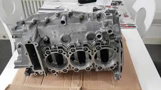 Porsche 996 GT3 M9679 engine rebuild Part 9 Main bearing machining [upl. by Aihsemat]