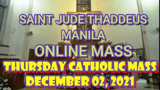 ST JUDE THADDEUS Church Online LIVE Novena amp Mass Today THURSDAY  DECEMBER 02 2021 [upl. by Esmond]