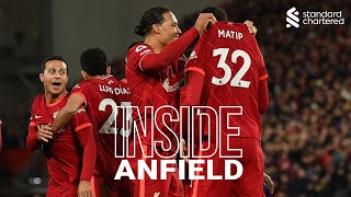 Inside Anfield Liverpool 60 Leeds Utd  Pitchside view as Reds hit six [upl. by Kola473]