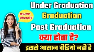 UndergraduategraduatePostgraduatewhat is the difference Post graduation graduationfull expla [upl. by Aztinaj]