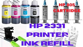 How to refill ink HP 805 Cartridge  Deskjet 2331 printer  Amazon refill ink  Black amp Tricolor [upl. by Rycca]