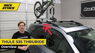 Thule 535 ThruRide Rooftop Fork Mount Bike Carrier Overview And Install [upl. by Wildee109]