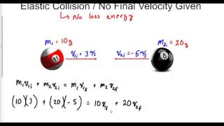 Perfect Elastic Collision  No Final Velocity Given [upl. by Lana410]