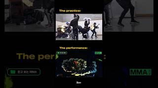 BTS dance practice vs performance 😮 bts bossbunny shorts [upl. by Eppie232]