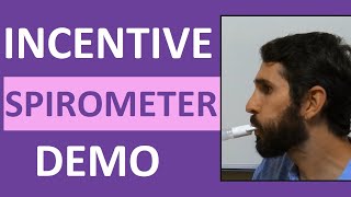 Incentive Spirometry Spirometer Demonstration Instruction  Incentive Spirometer Procedure [upl. by Swane882]