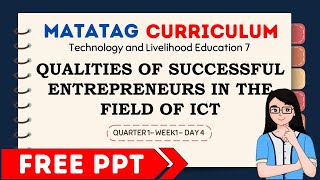 LESSON QUALITIES OF SUCCESSFUL ENTREPRENEURS IN THE FIELD OF ICT [upl. by Prady]