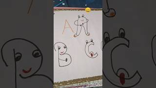 quotFunny alphabet writing ideas 💡 for kids 😀shortsfeed shorts viralvideo trending alphabet art [upl. by Atinrev615]